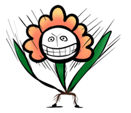Cute! Character of the flower sticker #677168