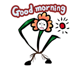 Cute! Character of the flower sticker #677169