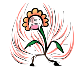 Cute! Character of the flower sticker #677171