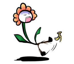 Cute! Character of the flower sticker #677173