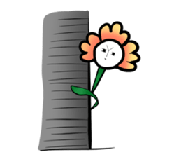 Cute! Character of the flower sticker #677175