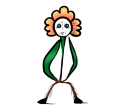 Cute! Character of the flower sticker #677176