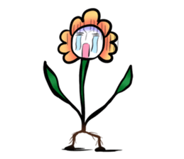 Cute! Character of the flower sticker #677177