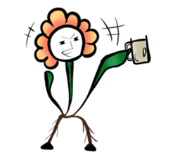 Cute! Character of the flower sticker #677178