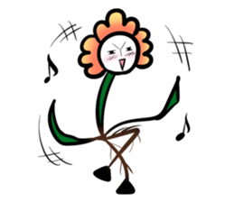 Cute! Character of the flower sticker #677179