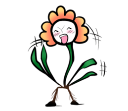 Cute! Character of the flower sticker #677180