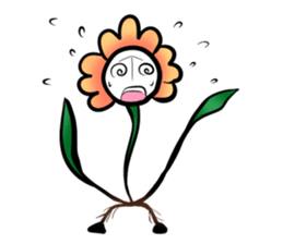 Cute! Character of the flower sticker #677181