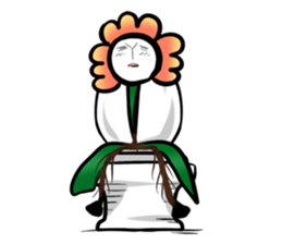 Cute! Character of the flower sticker #677183