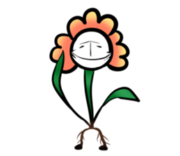 Cute! Character of the flower sticker #677184
