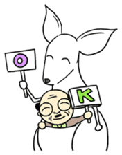 Kangaroo & Old guy sticker #680062