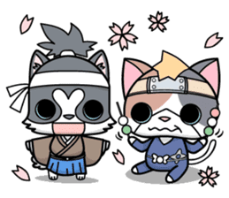 NINJA kitty & SAMURAI puppy sticker #680697