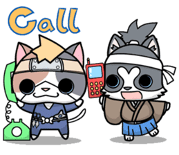 NINJA kitty & SAMURAI puppy sticker #680700