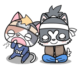 NINJA kitty & SAMURAI puppy sticker #680702
