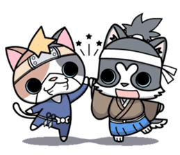 NINJA kitty & SAMURAI puppy sticker #680703
