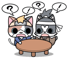 NINJA kitty & SAMURAI puppy sticker #680705