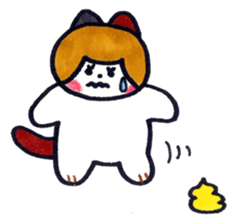 Fat cat girl sticker #683253