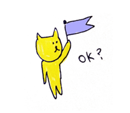 yellow happy cat sticker #683750