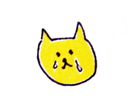 yellow happy cat sticker #683755