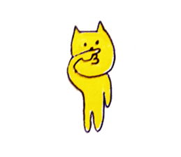 yellow happy cat sticker #683758