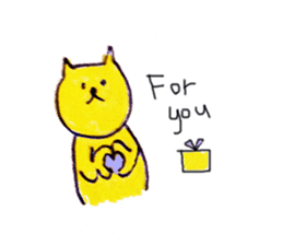 yellow happy cat sticker #683763