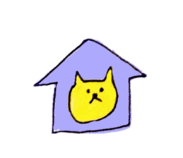 yellow happy cat sticker #683770
