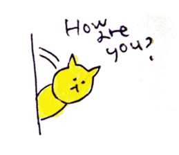 yellow happy cat sticker #683771