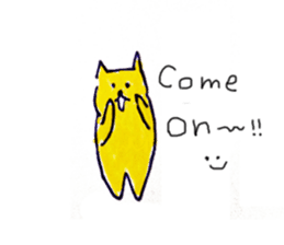 yellow happy cat sticker #683777
