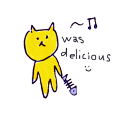 yellow happy cat sticker #683780