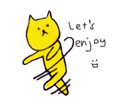yellow happy cat sticker #683781