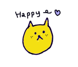 yellow happy cat sticker #683785