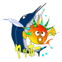 Fish and porcupine fish sticker #684522