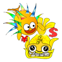 Fish and porcupine fish sticker #684543