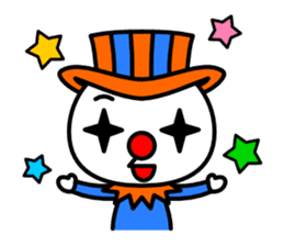 Red nose and one eyebrow circus sticker #685636