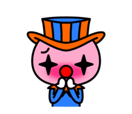 Red nose and one eyebrow circus sticker #685641