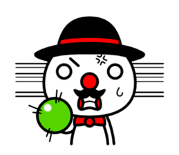 Red nose and one eyebrow circus sticker #685656