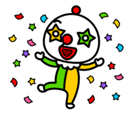 Red nose and one eyebrow circus sticker #685658