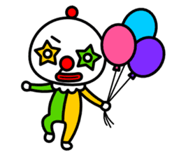 Red nose and one eyebrow circus sticker #685659