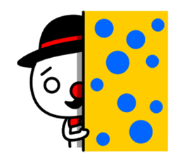 Red nose and one eyebrow circus sticker #685661
