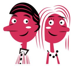 Stickers for Couples/2 color-print style sticker #686586