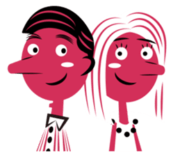 Stickers for Couples/2 color-print style sticker #686586