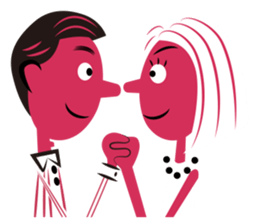 Stickers for Couples/2 color-print style sticker #686587