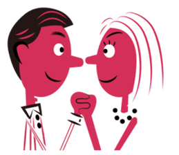 Stickers for Couples/2 color-print style sticker #686587