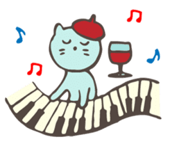 Pianist Cat "Nyappi" sticker #687595