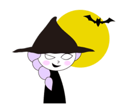 Sticker of cute witch & happy companion sticker #688642