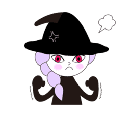 Sticker of cute witch & happy companion sticker #688647