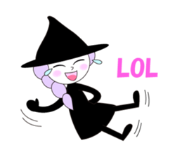 Sticker of cute witch & happy companion sticker #688649