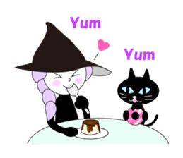 Sticker of cute witch & happy companion sticker #688654