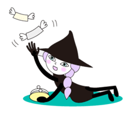 Sticker of cute witch & happy companion sticker #688660