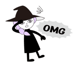 Sticker of cute witch & happy companion sticker #688662