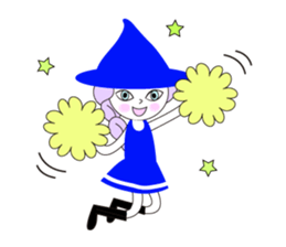 Sticker of cute witch & happy companion sticker #688664